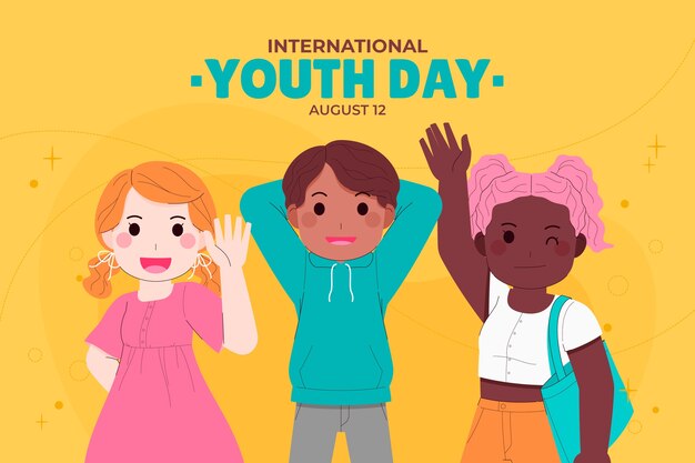 Free Vector flat background for international youth day