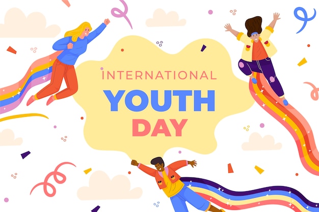 Flat background for international youth day