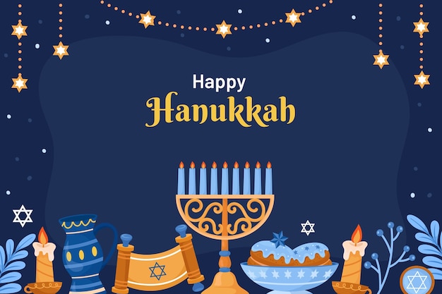 Flat background for jewish hanukkah celebration