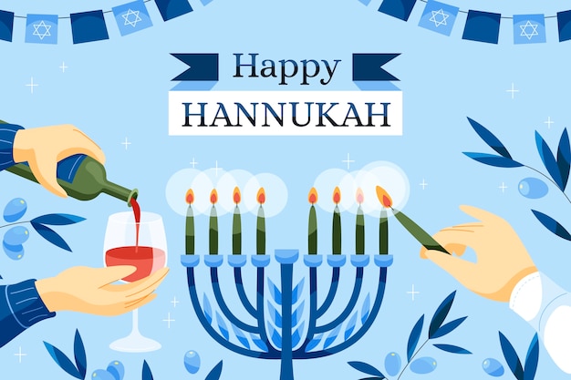 Flat background for jewish hanukkah holiday