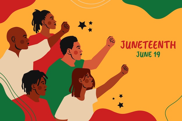 Flat background for juneteenth celebration