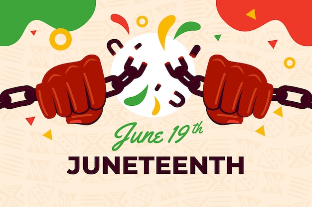 Free vector flat background for juneteenth celebration