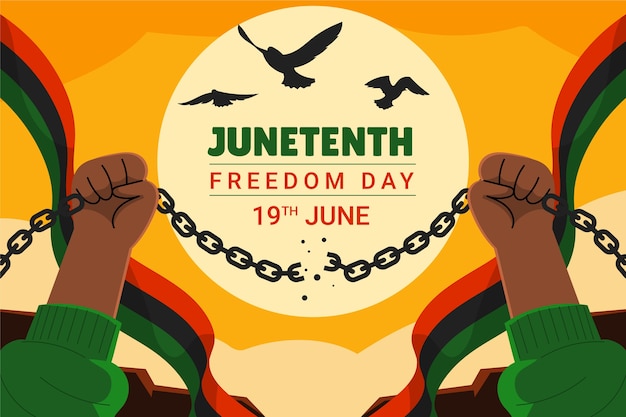 Flat background for juneteenth celebration