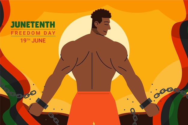 Flat background for juneteenth celebration