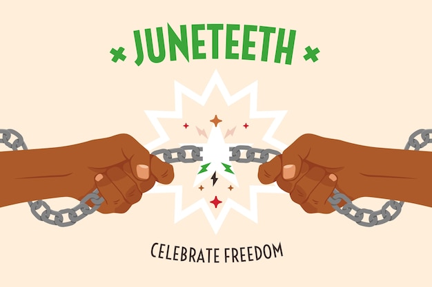 Free vector flat background for juneteenth celebration