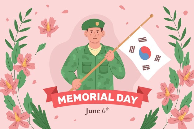 Flat background for korean memorial day