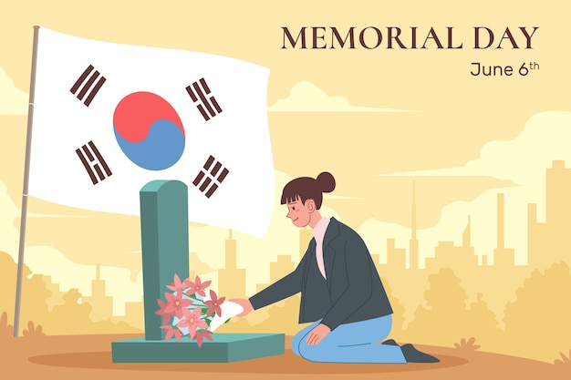 Flat background for korean memorial day