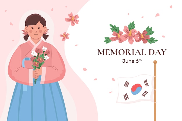 Flat background for korean memorial day