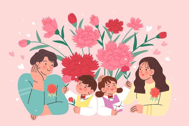 Flat background for korean parents day celebration