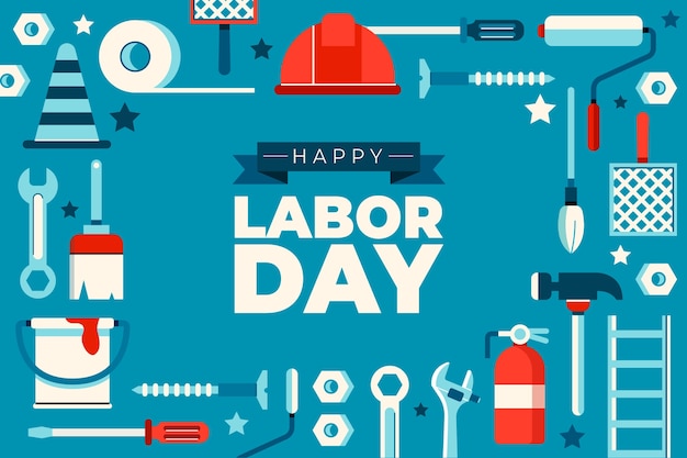 Flat background for labor day celebration