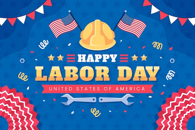 Flat background for labor day celebration