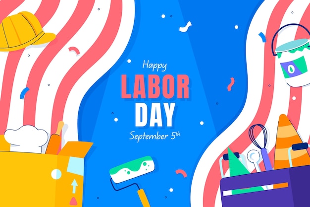 Flat background for labor day celebration