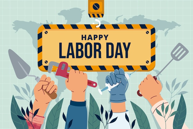 Flat background for labor day celebration