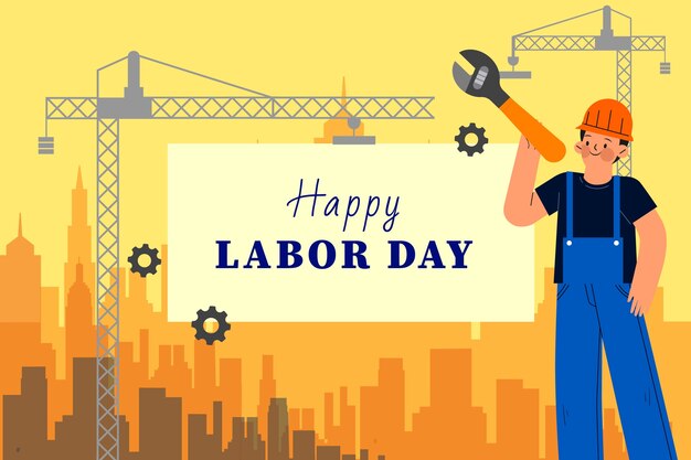 Flat background for labor day celebration