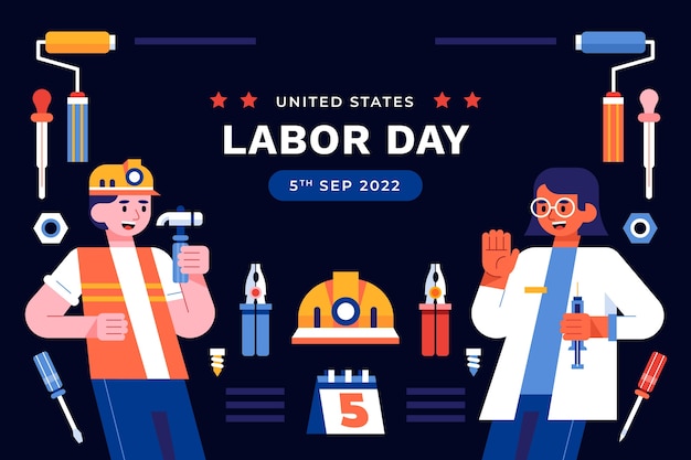 Free Vector flat background for labor day celebration