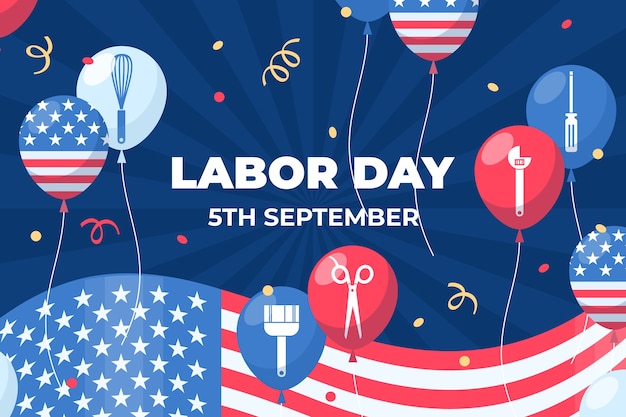 Flat background for labor day celebration