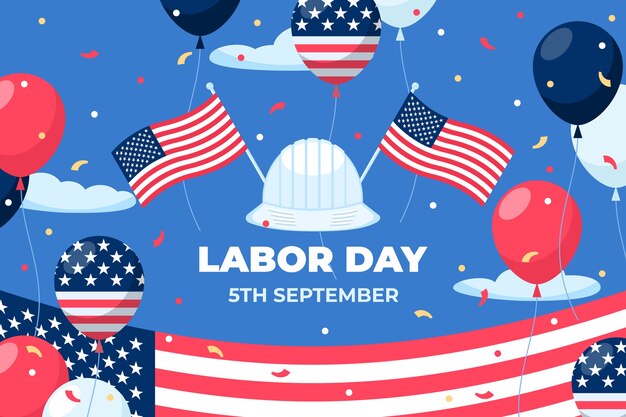 Flat background for labor day celebration