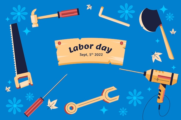 Flat background for labor day celebration