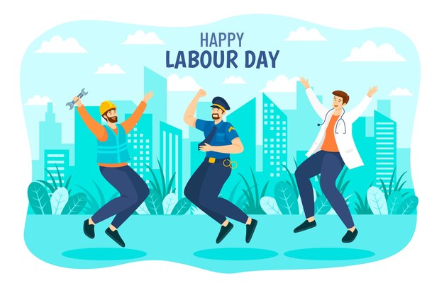 Flat background for labor day celebration