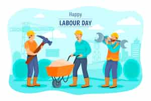 Free vector flat background for labor day celebration