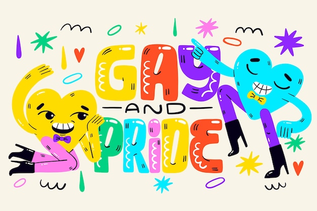 Flat background for lgbtqi pride month celebration