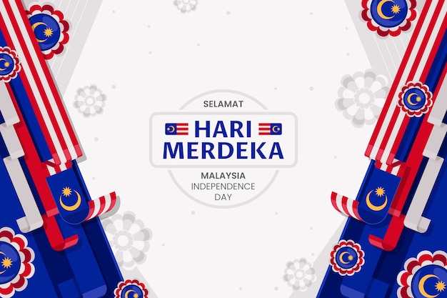 Free Vector flat background for malaysia independence day celebration