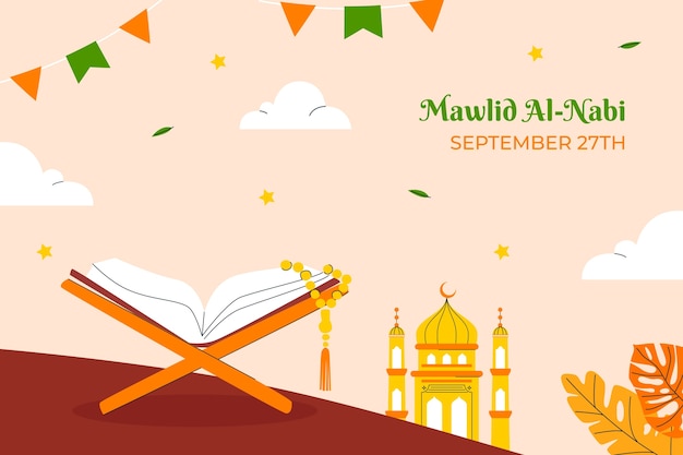 Flat background for mawlid al-nabi