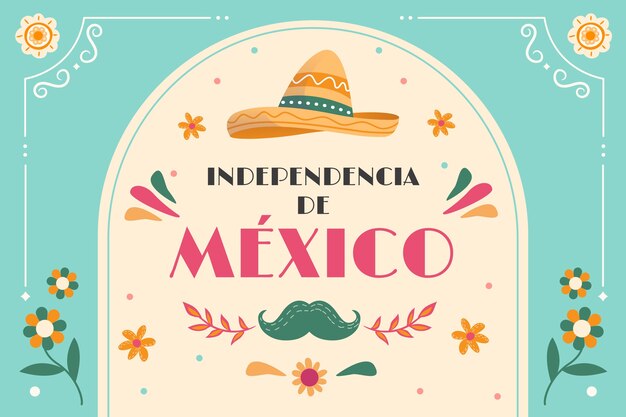 Flat background for mexico independance celebration