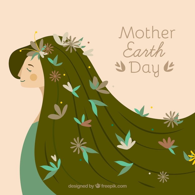 Free vector flat background for mother earth day