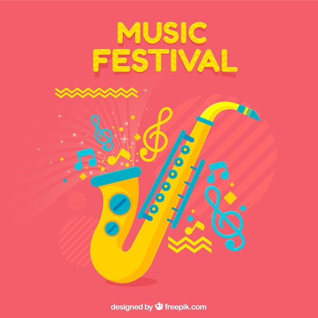 Free vector flat background for a music festival