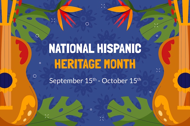 Free Vector flat background for national hispanic heritage month