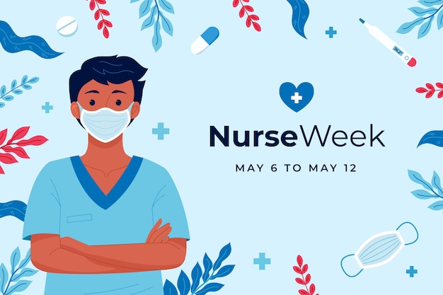 Free Vector flat background for national nurses week celebration