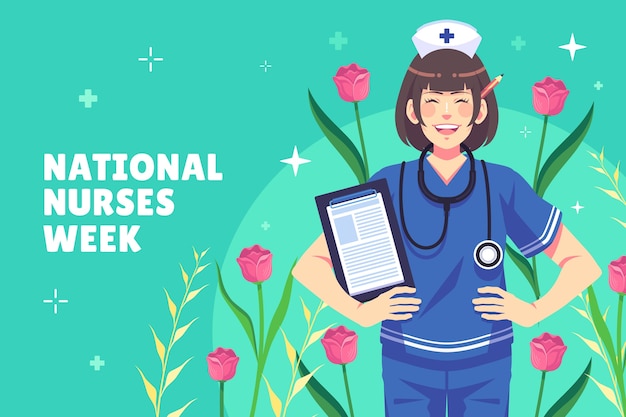 Free vector flat background for national nurses week