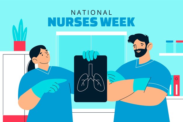 Flat background for national nurses week