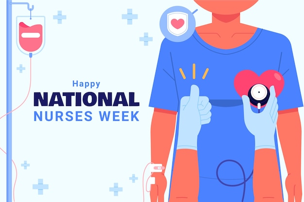 Free vector flat background for national nurses week