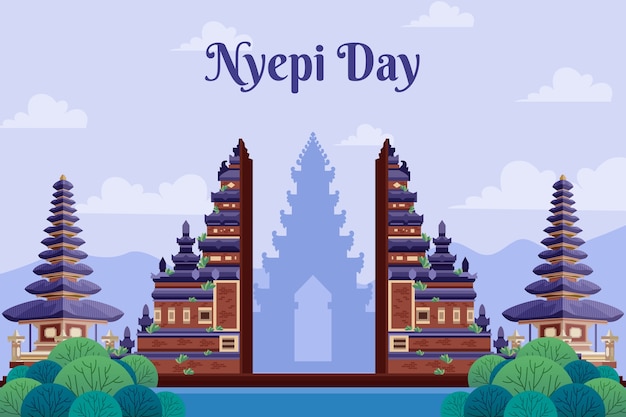 Free Vector flat background for nyepi