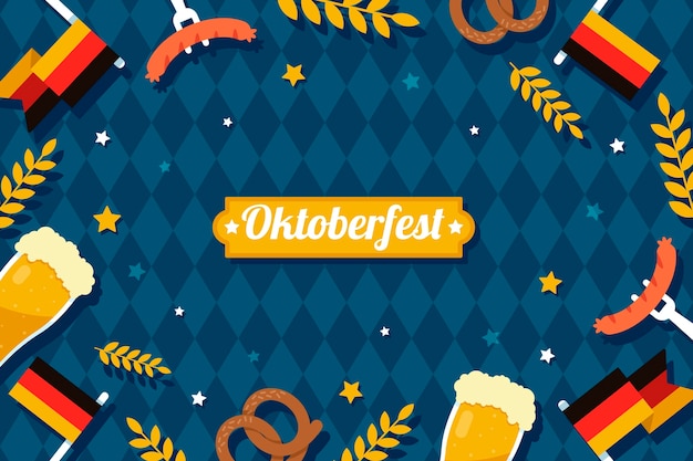 Flat background for oktoberfest celebration