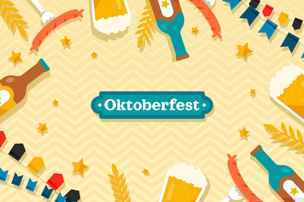 Flat background for oktoberfest celebration