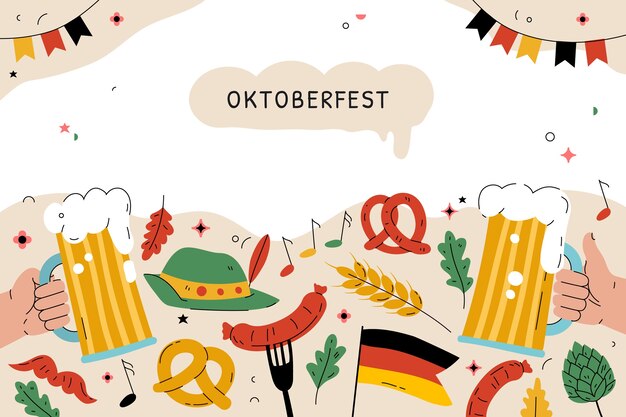 Flat background for oktoberfest celebration