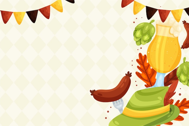 Free vector flat background for oktoberfest celebration