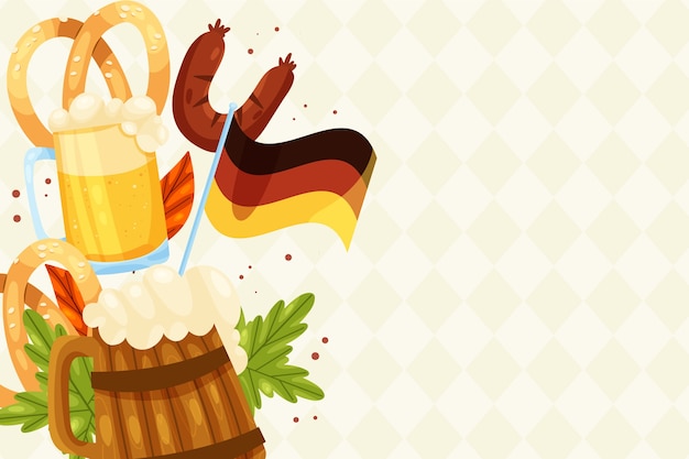 Flat background for oktoberfest celebration