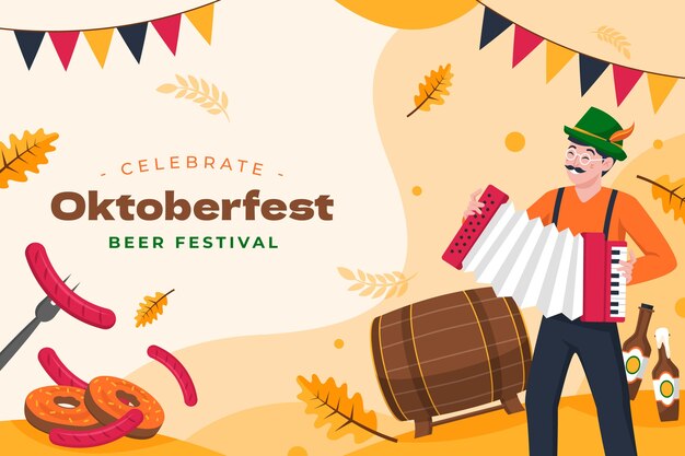 Flat background for oktoberfest celebration