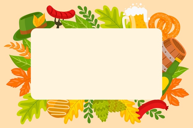 Flat background for oktoberfest celebration