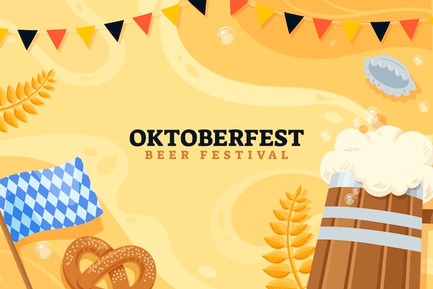 Flat background for oktoberfest festival