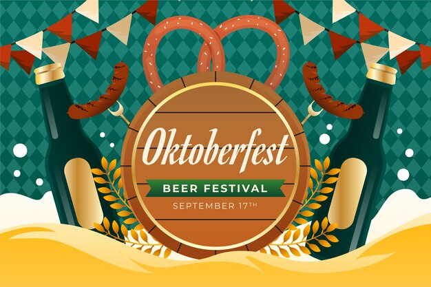 Flat background for oktoberfest festival