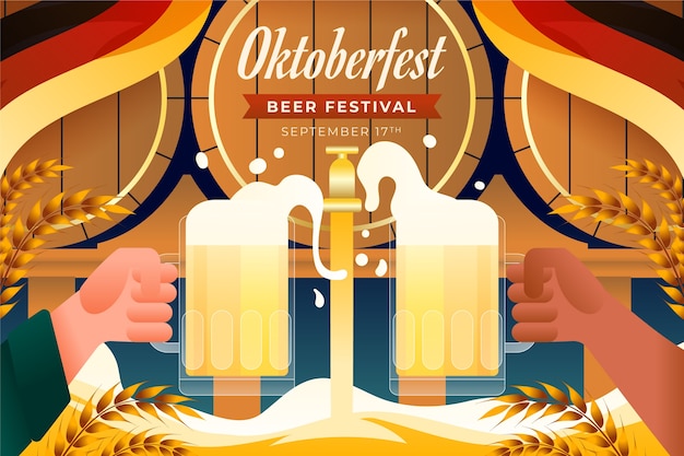 Flat background for oktoberfest festival