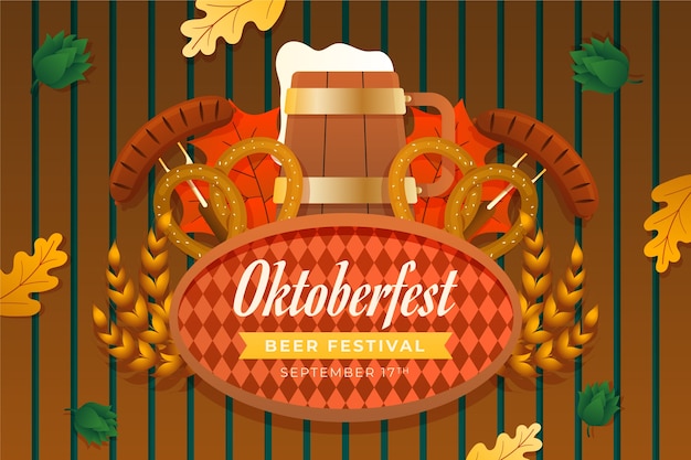 Flat background for oktoberfest festival