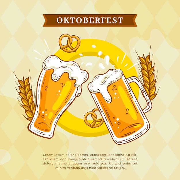 Flat background for oktoberfest festival