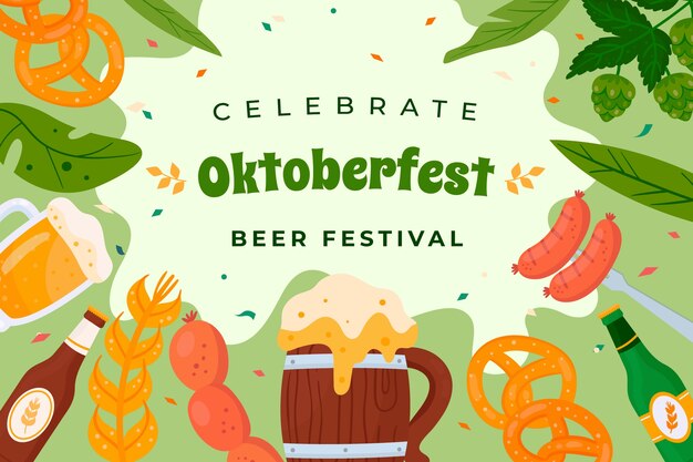 Flat background for oktoberfest festival