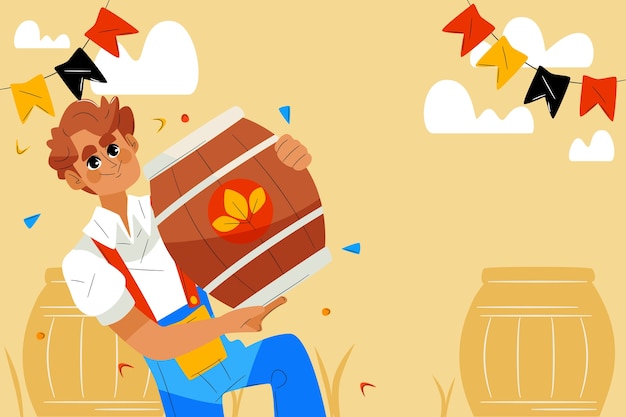 Flat background for oktoberfest festival